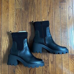 Bar III Black Heeled Boots with Chunky Soles